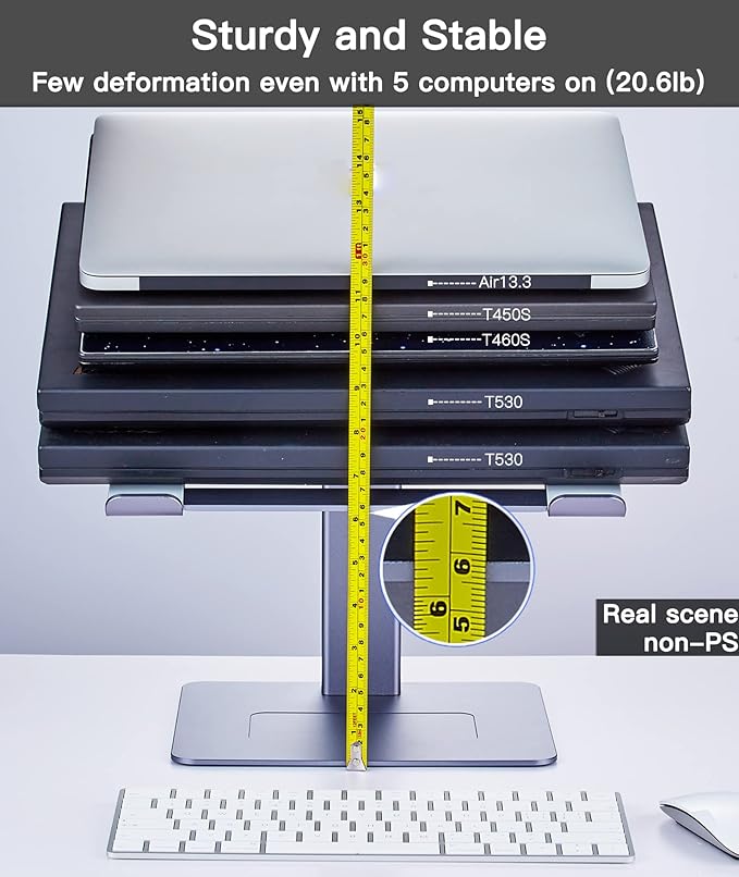 Adjustable Laptop Stand Tall Strong Airflow Suitable for 13.3-17.3 Inch Laptops Lift Screen to Eye Level for Video Conferences