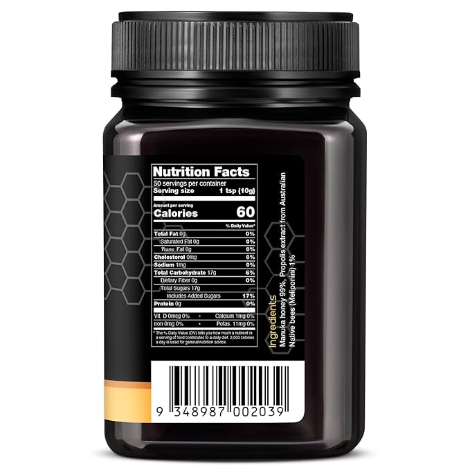 Nature’s Gold Raw Manuka Honey with Australian Native Bee Propolis MGO 829+ | 100% Pure Genuine Traceable Hive to Home