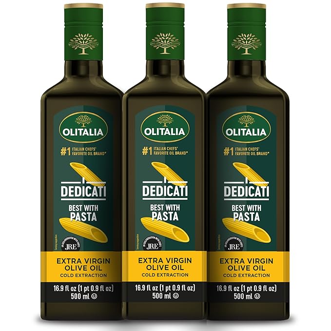 Olitalia Extra Virgin Olive Oil – Pasta Flavor Booster (3 Pack) – EVOO Polyfenol – Extracted and Bottled in Italy - Dressing and Marinate – Organic Cold Pressed