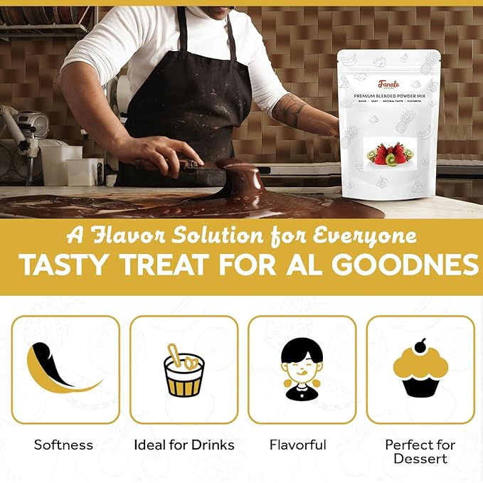 Fanale Premium Chocolate Bubble Tea Flavoring Powder | Perfect for Baking Smoothies Desserts and Drinks | Instant Flavoring Powder for Boba Milk Tea- 2.2 Pounds (Pack of 20).