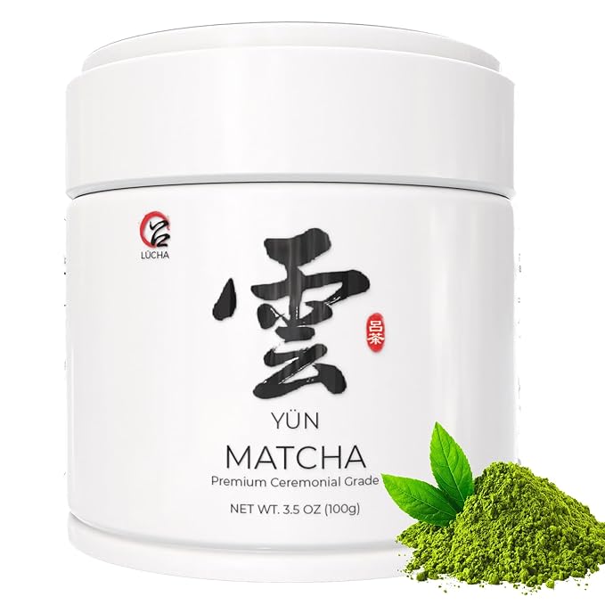 LÜCHA Ceremonial Grade Matcha Tea Powder - Premium First Harvest Gluten-Free Vegan 100% Pure Unsweetened No Additives 3.5oz (100g) Tin