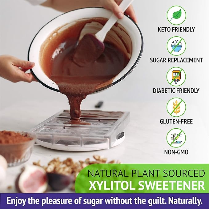 Xlear XyloSweet Plant Sourced Xylitol Sweetener - Pure Natural Sugar Substitute Granules Non-GMO Gluten-Free 5 Pound Bag (Pack of 1)
