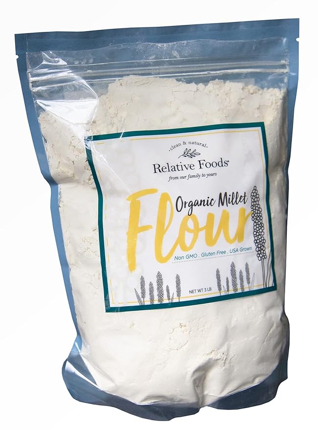 Millet Flour 3 pounds USDA Organic certified gluten free sourced 100% from the USA dry milled with no additives