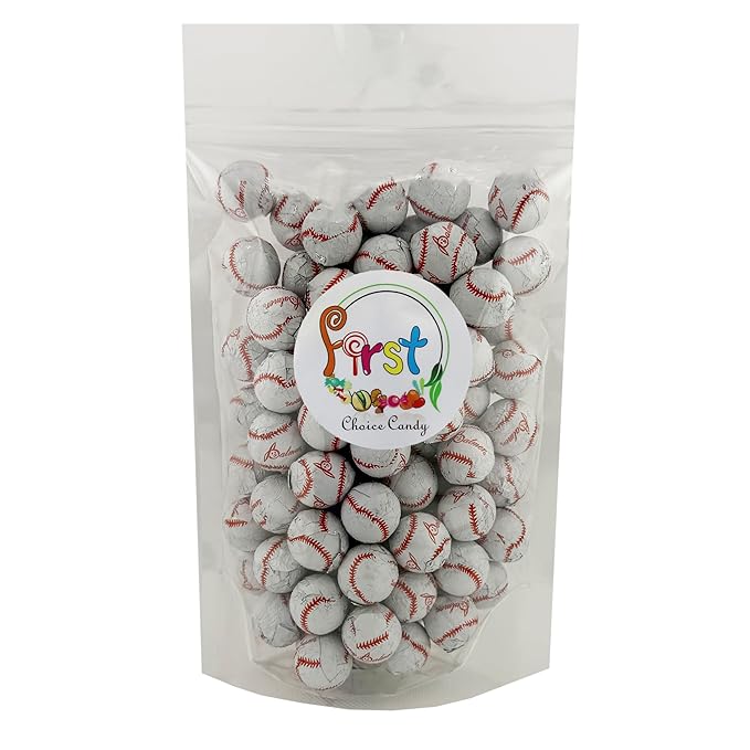 FirstChoiceCandy Milk Chocolate Foil Wrapped Balls (Baseballs 1 Pound (Pack of 1))