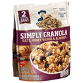 Simply Oats Honey Raisins &amp Almonds Granola 34.5 oz Bags 2 Count | Crunchy Whole Grain Oats with Natural Honey Sweetness Perfect Breakfast Cereal or Snack
