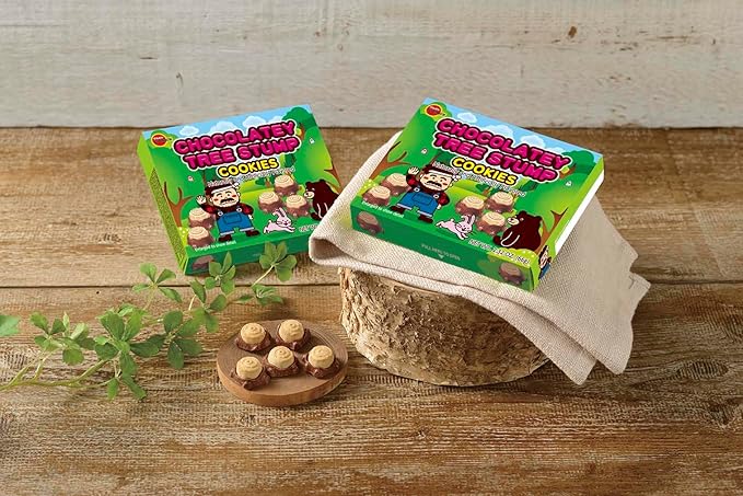 Bourbon Chocolatey Tree Stump Cookies 10-Pack – Japanese Stump-Shaped Biscuits with Rich Chocolate Filling