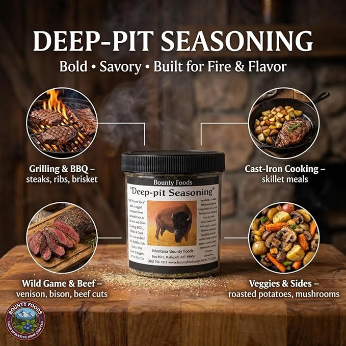 Montana Original Western Rub Seasoning - Deep Pit Gourmet 32 oz Jar - Bounty Foods Bring Out Natural Flavors of Meat - Buffalo - Pork - Beef - Fish - Chicken &amp Poultry - Grilling - Be a BBQ Pitmas