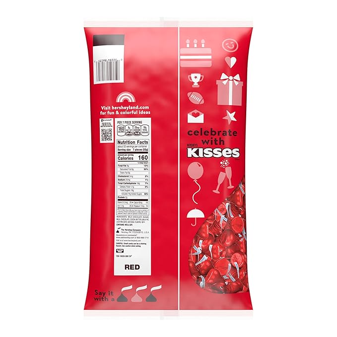 HERSHEY'S KISSES Milk Chocolate Candy Bulk Bag Great Holiday Candy and Stocking Stuffers 60 oz
