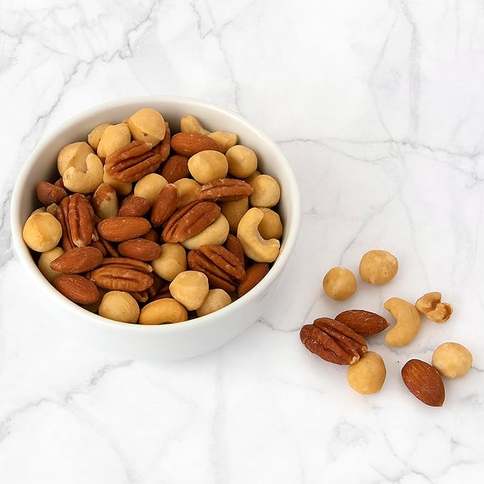 Jaybee’s Raw Deluxe Mixed Nuts Unsalted 3 Pound – Almonds Cashews Pecans Walnuts Brazil Nuts &amp Macadamias – Natural Fresh Variety in Resealable Bulk Bag