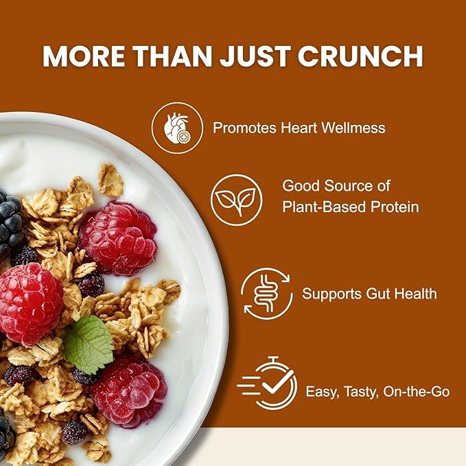 Erin Baker’s Homestyle Fruit and Nut Granola with Ancient Grains - Made from Natural Ingredients Crunchy Texture Versatile Snack or Cereal - Vegan Friendly Non-GMO Resealable 12oz Bags 6‑Pack