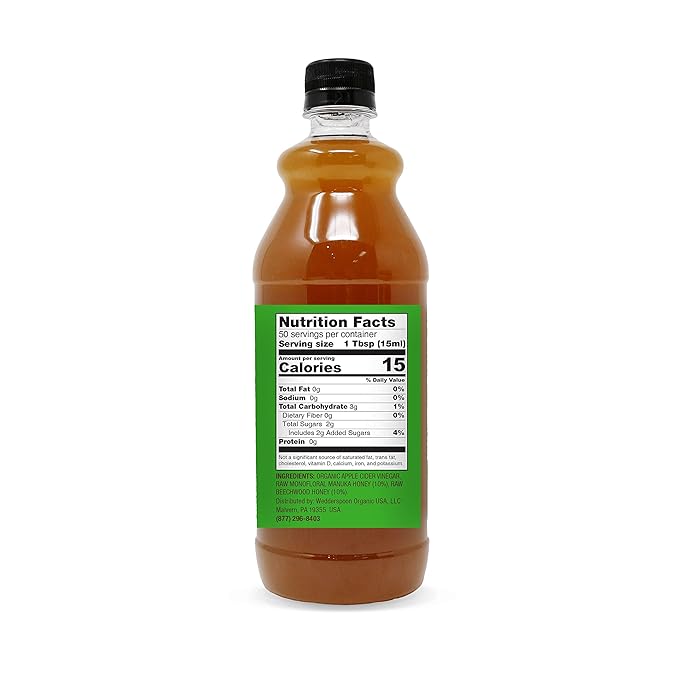Wedderspoon Raw Premium Manuka Honey (KFactor 16) and Apple Cider Vinegar with Manuka Honey Bundle