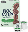Pick Me Up Provisions Single-Serve Coffee Capsules &amp Pods Medium Roast Decaf 96 Pack K-Cup Compatible Single Serve Coffee Breakroom Office 100% Arabica Coffee