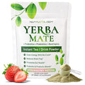 Yerba Mate Instant Tea Powder - 3-In-1 Super Drink - Clean Energy - Formulated With Nootropics To Boost Focus &amp Clarity - With Prebiotics &amp Probiotics To Boost Gut Health | Strawberry Matcha -