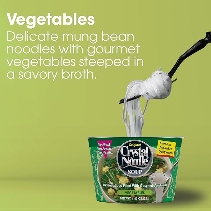 Crystal Noodle Soup Vegetable (Pack of 6 Cups) 1.83 OZ