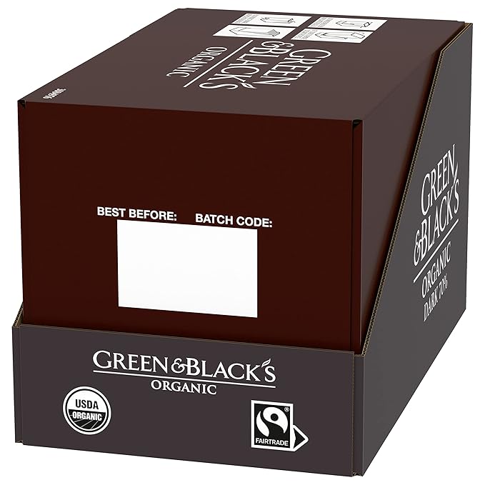 Green &amp Black's Organic Dark Chocolate Bar 70% Cacao 20 - 1.2 oz Bars