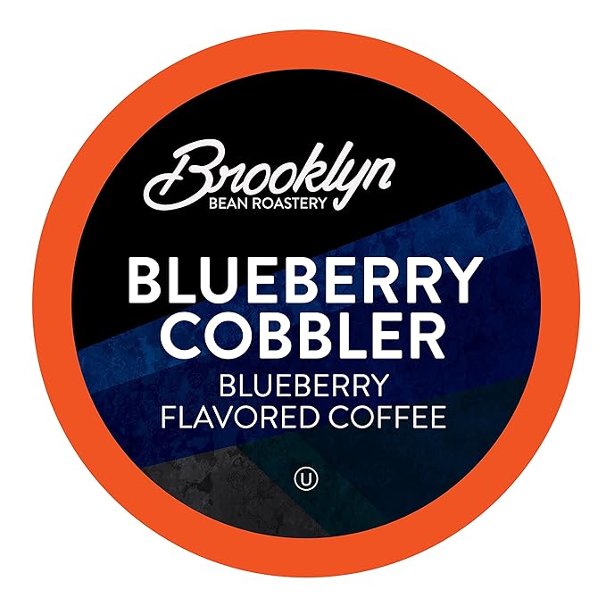 Brooklyn Beans Blueberry Cobbler Coffee Pods Flavored Gourmet Pack 40 Count - Compatible with Keurig 2.0 K Cup Brewers - Premium Quality Rich and Smooth Taste Single Serve Pods