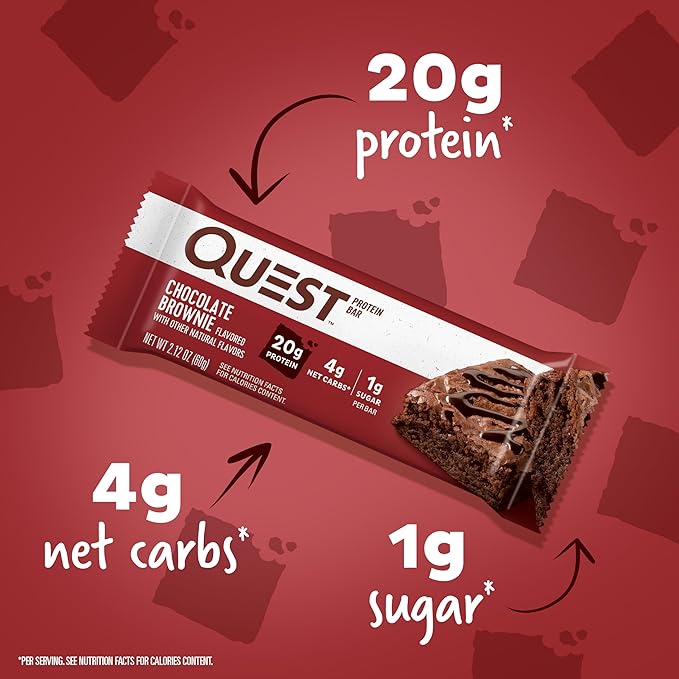 Quest Chocolate Brownie Protein Bars &amp Chocolate Cake Frosted Cookies Twin Pack High Protein Gluten Free