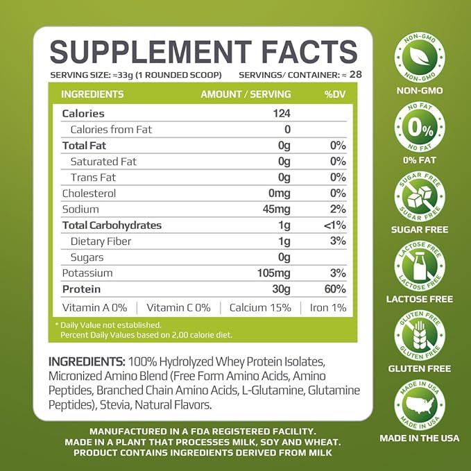 MFL 100% Isolate Protein l 30g of Protein l 12g Amino Acids l Keto Friendly l Low Carbs l 2 lbs. (Banana Cream)
