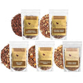 Herbal Tea Sampler – 5 Caffeine-Free Loose Leaf Blends for Sleep and Relaxation Fruity and Dessert-Inspired Flavors 75 to 100 Cups – Handcrafted in USA – Plum Deluxe
