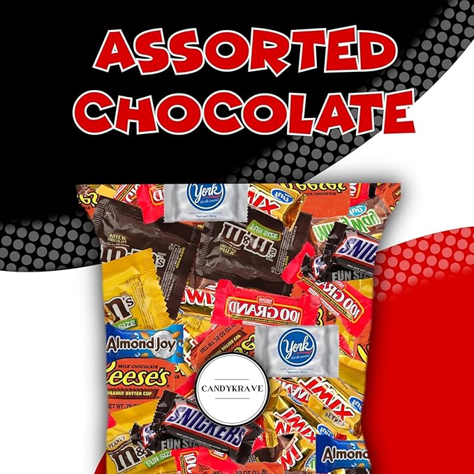CandyKrave Assorted Chocolate Candy Variety Pack - 2 lbs Fun Size Chocolate Assortment - Individually Wrapped Bulk Chocolate Candy Mix - Delicious Sweets for Kids Adults Pantry Office &amp Birthda