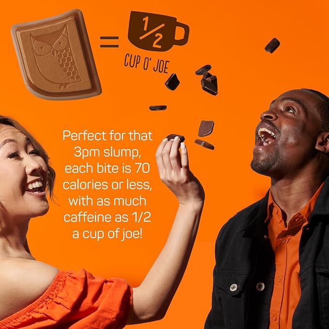 AWAKE - Caffeinated Chocolate Bites - Caramel Milk Chocolate 50 Bites - 50mg Caffeine - Individually Wrapped Energy Bites - Coffee Alternative - Fairtrade Gluten Free Non GMO - 0.48oz