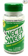 NSI SWEETENERS Necta Sweet Saccharin Tablets 1-Grain 1000 Count (Pack of 2)