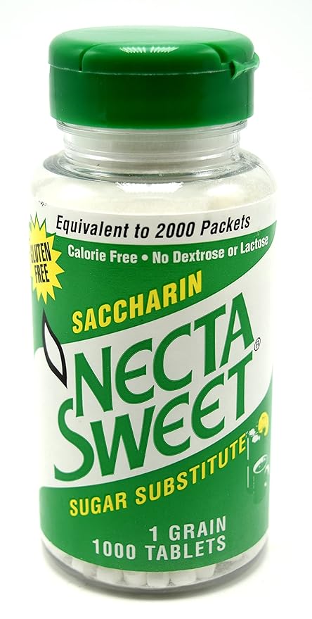 Necta Sweet Saccharin Tablets 1 Grain 1000 Tablet Bottle (Pack of 12)
