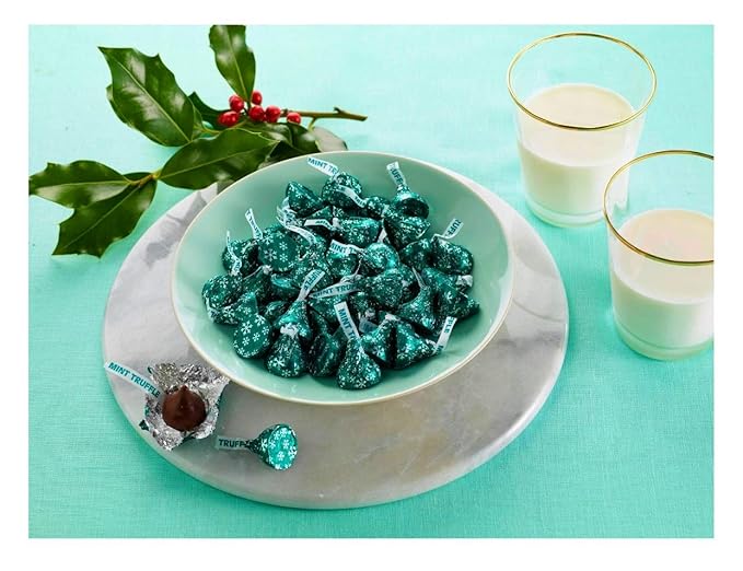 Hersheys Kisses Seasonal Chocolate Variety Pack - Sugar Cookie Mint Truffles Candy Cane and Hot Cocoa - 36 oz Total - Individually Wrapped