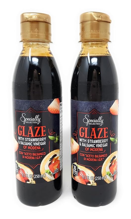 Balsamic Glazes with Strawberry and Balsamic Vinegar of Modena 8.5 fl oz/250 ml Product of Italy (Pack of 2)