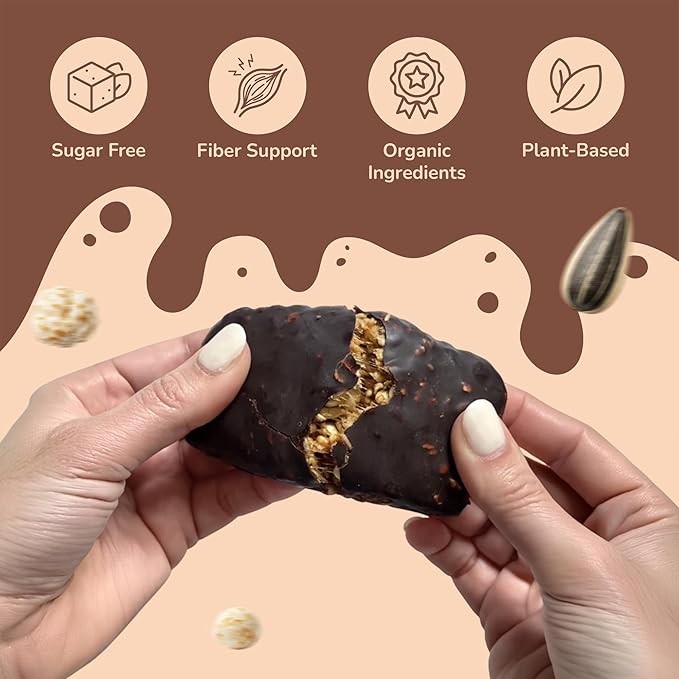 Rawmantic Carob Energy Bar (12 Mini Bars x 60g) – Raw Organic Carob Powder Puffed Quinoa Sorghum Millet &amp Buckwheat - No Artificial Flavors Plant-Based Non-GMO &amp Kosher Guilt-Free Snacks