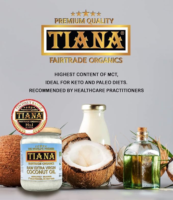 TIANA Fair Trade Organics Raw Extra Virgin Coconut Oil 500 ml