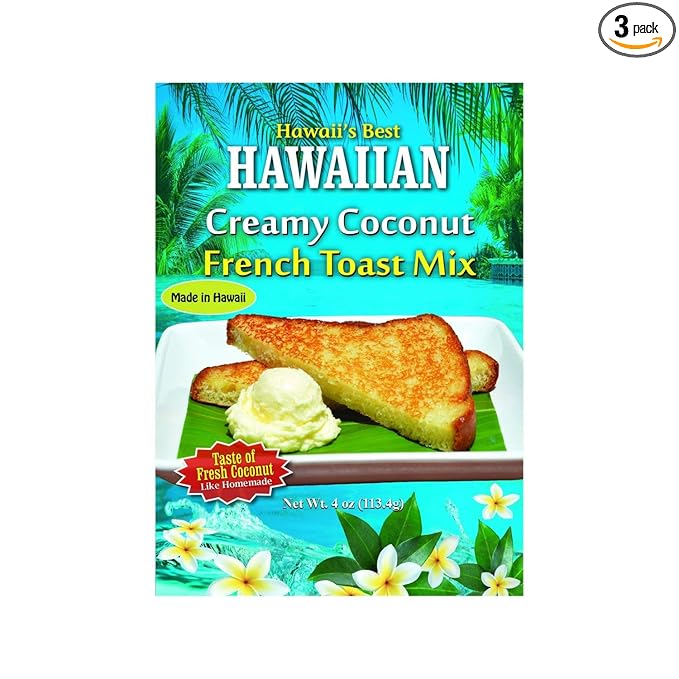 Hawaii's Best Hawaiian Creamy Coconut French Toast Mix Pack of 3