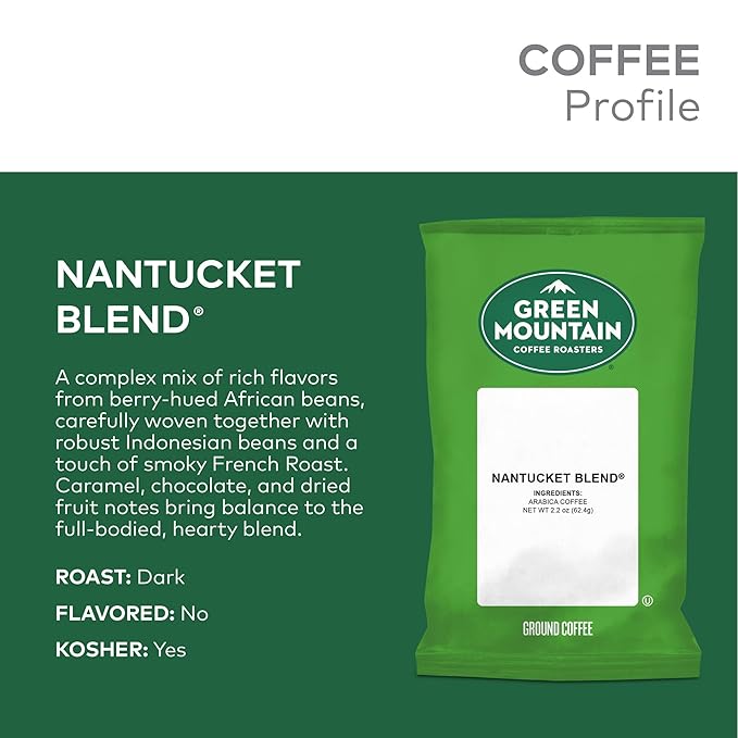 Green Mountain Coffee Roasters Nantucket Blend Keurig Fractional Packs 50 Count 2.2 oz