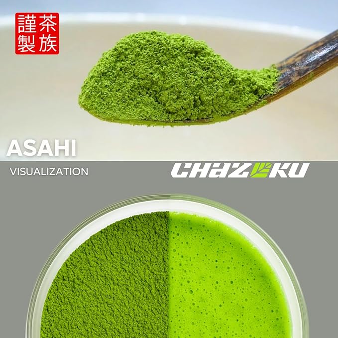 Chazoku Asahi (35g Tin) - Matcha Green Tea Powder - Single Cultivar - Ceremonial Grade First Harvest - Traditional Japanese Matcha - Stone Milled - Fresh from Yame Japan