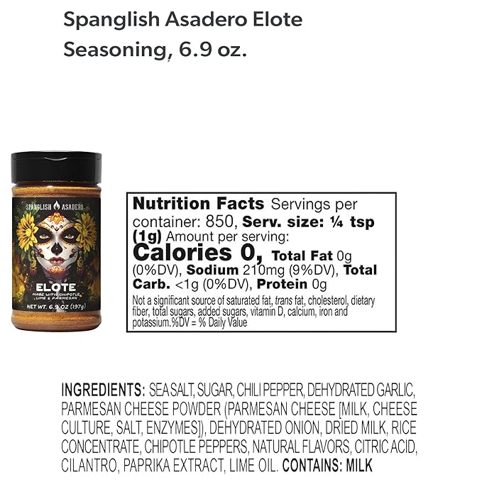 Mexican Traditional Seasoning Mix Asadero-Style Spice Blend for Chicken Beef Pork and Vegetables with Bonus Slap Ya Mama Seasoning Packet (7.3 oz/ 2 Pk Elote)