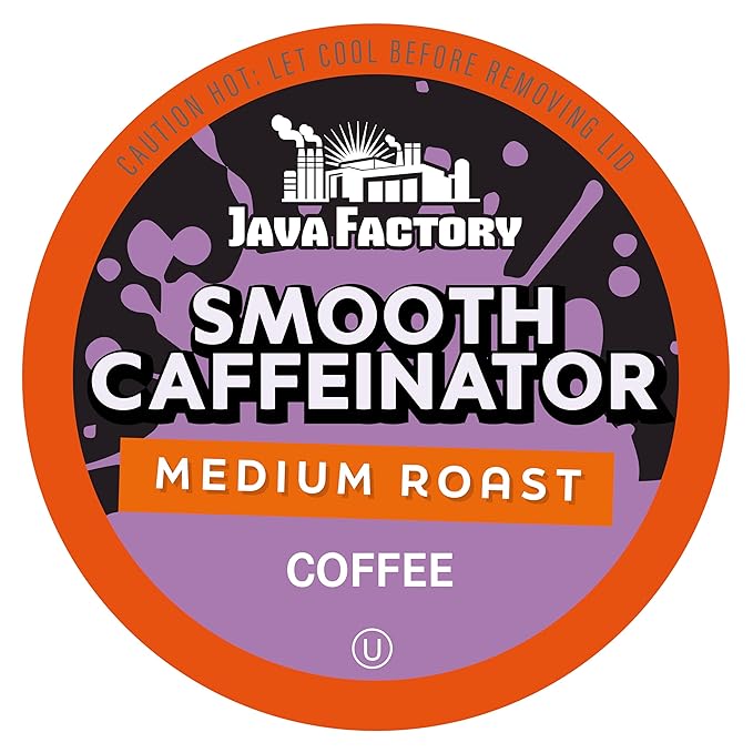Java Factory Coffee Pods Medium Roast Coffee for Keurig K Cup Brewers Smooth Caffeinator 40 Count