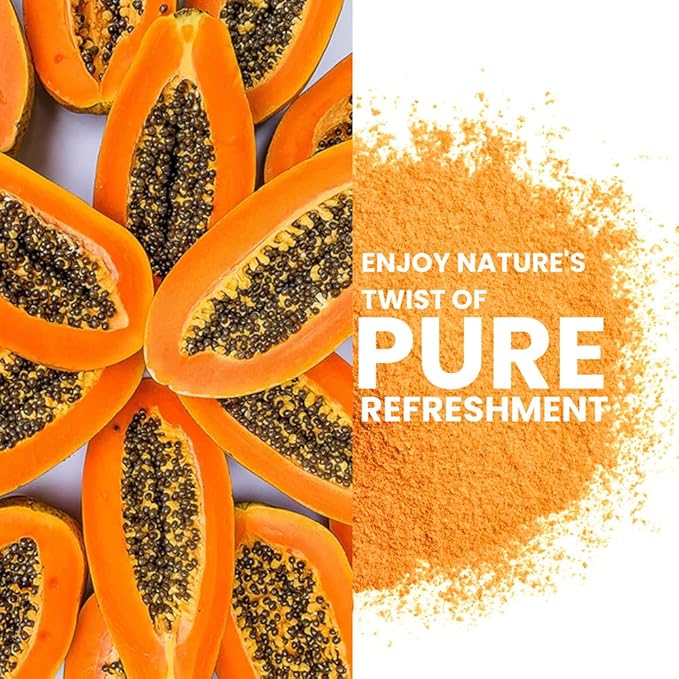 Papaya Fruit Powder 227g | 100% Natural Papaya Powder 8 oz for Juices Smoothies Milk Shakes Fruit Salads | Free from Preservatives Artificial Colors | Vegan Gluten-Free (Pack of 2)