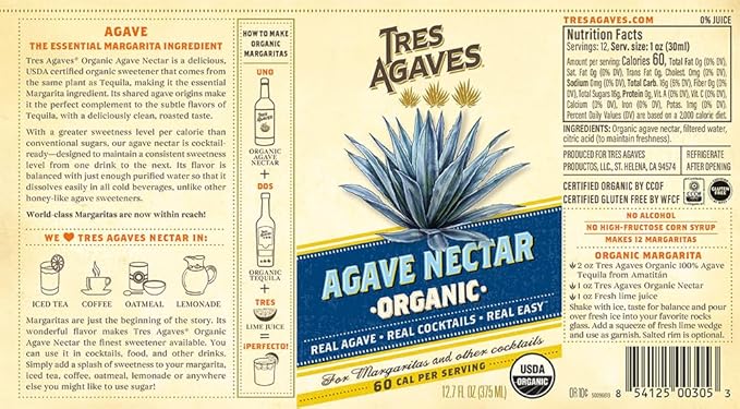 Tres Agaves Organic Margarita Mix Variety Pack – Lime Strawberry &amp Agave Nectar – Award-Winning Low Calorie Non-GMO Vegan Gluten-Free Cocktail Mixers – 750ml Bottles (3 Pack)