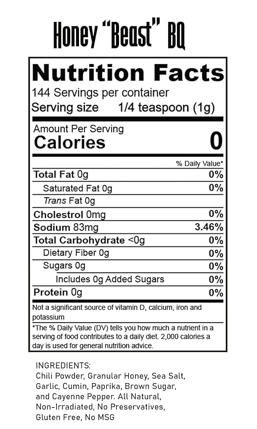 Spice Beast Cheat Meal Seasoning Kit - Low Sodium - No MSG - BBQ Rub Set of Four