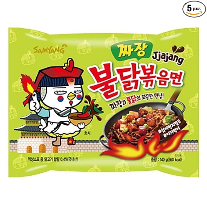 Samyang Bulldark Spicy Chicken Roasted Noodles 5 Ounce (Pack of 5)