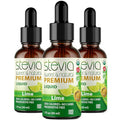 Lime Premium Quality Stevia Drops. Organic Liquid Stevia Sugar Substitute Naturally Sweet Non-Bitter 0 Calorie 0 Carb NON-GMO Diabetic &amp Keto Friendly (1oz) Glass Bottles (Pack of 3)