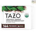 TAZO Organic Awake English Breakfast Black Tea Bags Bold Traditional Breakfast-Style Black Tea 144 Total Tea Bags (36ct - Pack of 4)