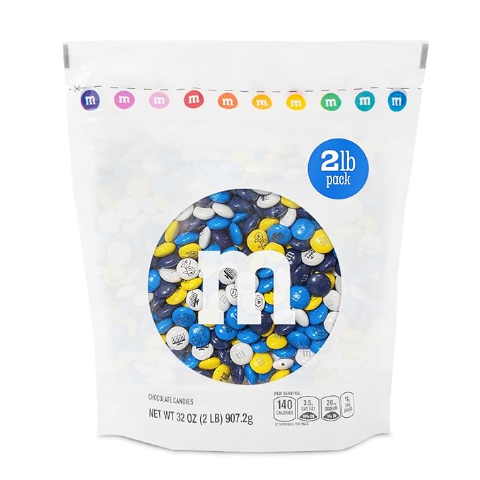 M&ampM’S WORLD Hanukkah Milk Chocolate Candy - 2 Pounds of Bulk Candy With Hanukkah Designs for Gifts Party Favors Holiday Celebrations and More Kosher Certified