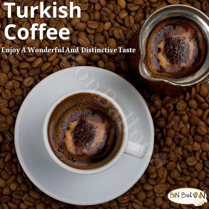 Shaheen Oriental Original Turkish Coffee Cafe Arabic Arabian Arabica Ground Mud Coffee A Blend Of Robusta And Brazilian (Medium Spiced With Cardamom (7.05 oz / 200 gm)