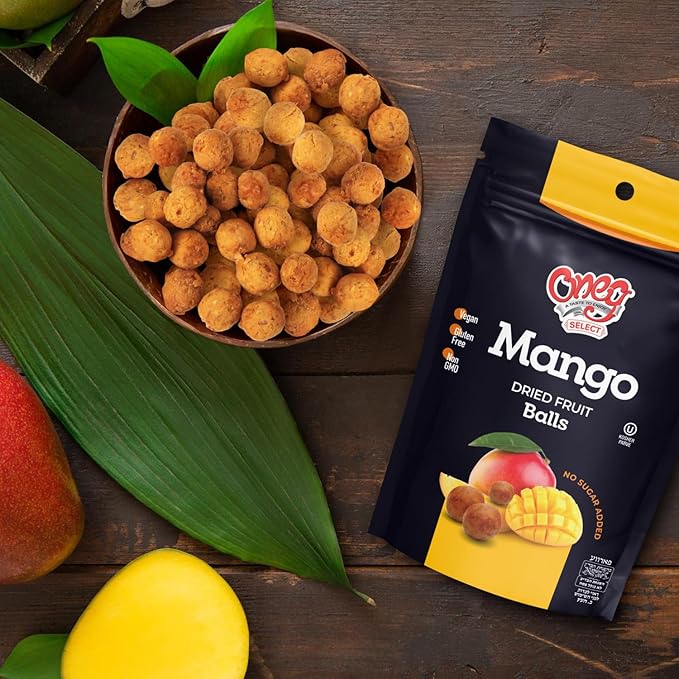 Oneg Dried Mango Balls 1.76oz Bag 12 Pack of Healthy Snacks Bulk Perfect Healthy Chips for Parties or Travel Ideal Kids Healthy Snacks for School Lunches After Playtime or Any Special Occasion