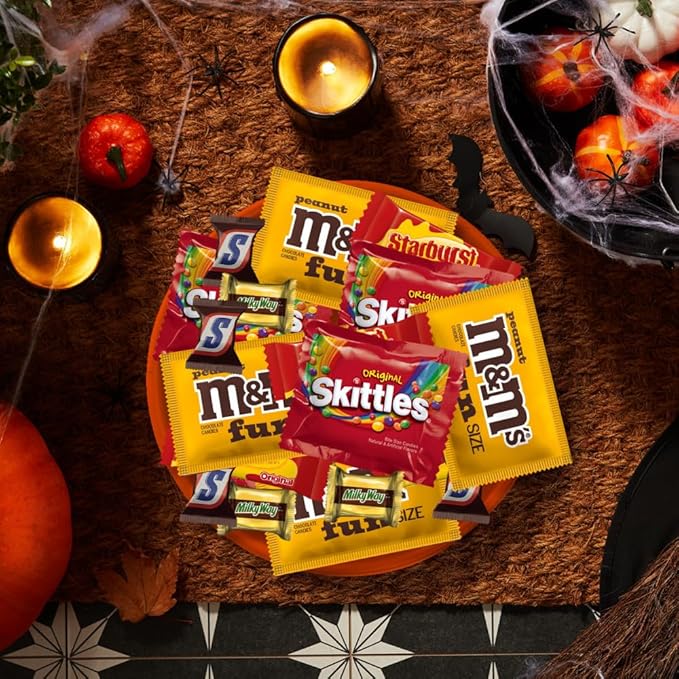 M&ampM'S SNICKERS &amp More Mini and Fun Size Halloween Candy Assorted Chocolate Candy Variety Pack195 Ct Bulk Bag