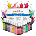 Chefmaster - Liqua-Gel Food Coloring - 12 Color Set C - Fade Resistant - 12 Pack - Vibrant Eye-Catching Colors Easy-To-Blend Formula - Made in the USA