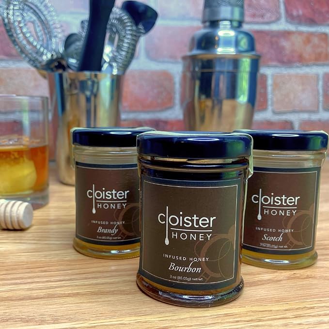 Cloister Honey Trios - Home Bar (3 x 3 oz) | Hand Crafted | Raw Artisan Honey | 100% Pure Raw &amp Unfiltered | All Natural | Made in USA |