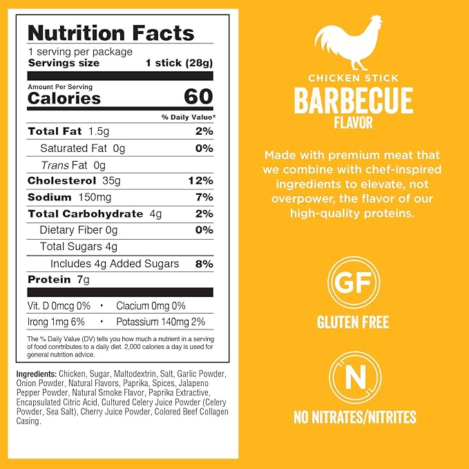 Chef's Cut Real Snack Chicken Barbecue Sticks 1 Ounce (16 Count)