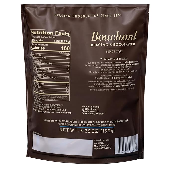Bouchard Belgian Milk Chocolate (5.29 OZ / 150g) (Pack of 2)